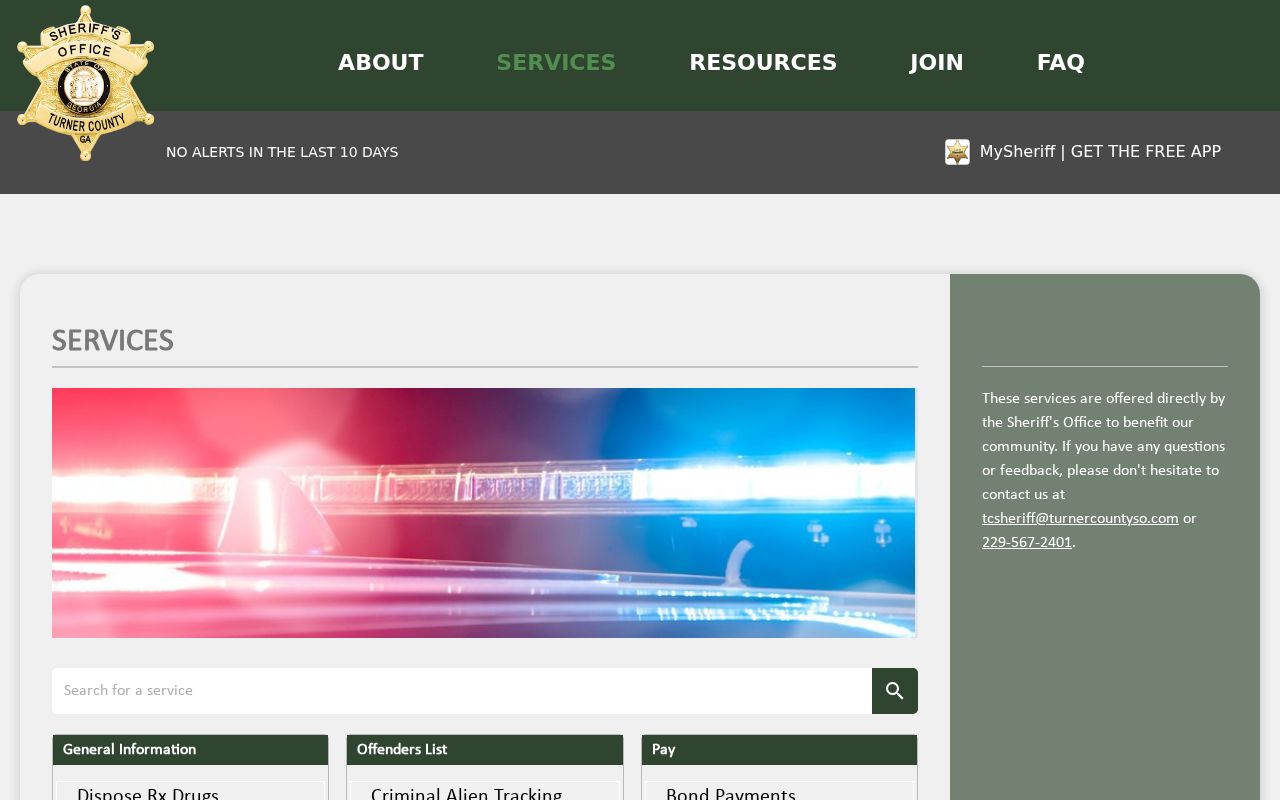 Turner Sheriff records bond and citation services