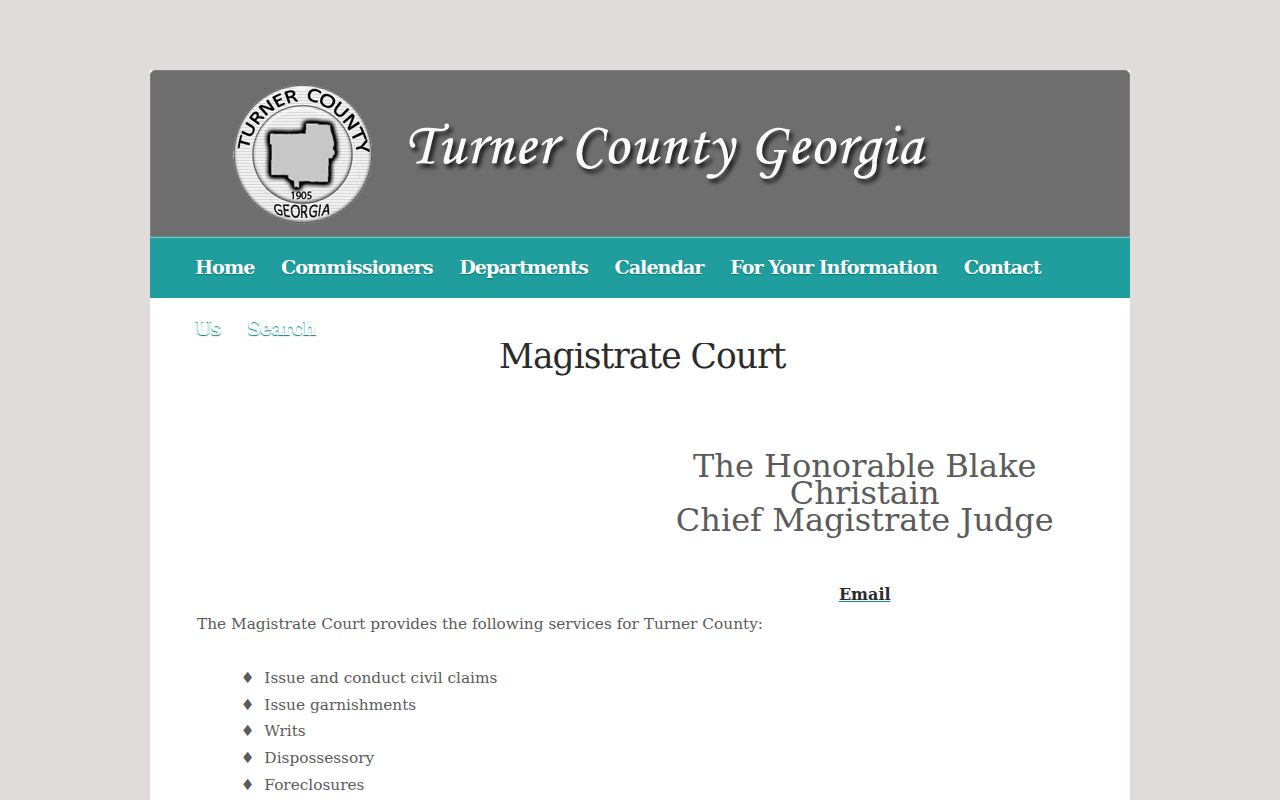 Turner County Magistrate Court services