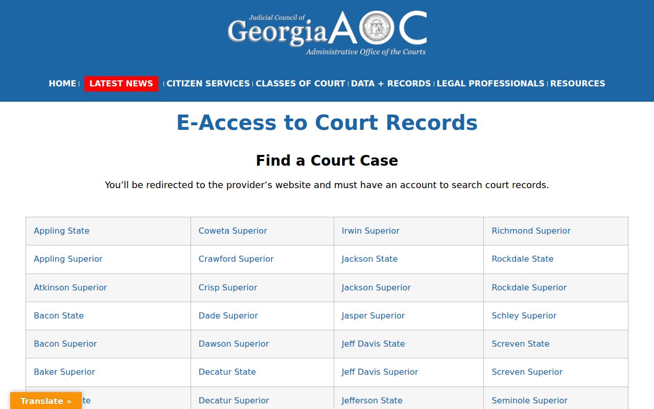 Turner County bench warrant court-record access directory