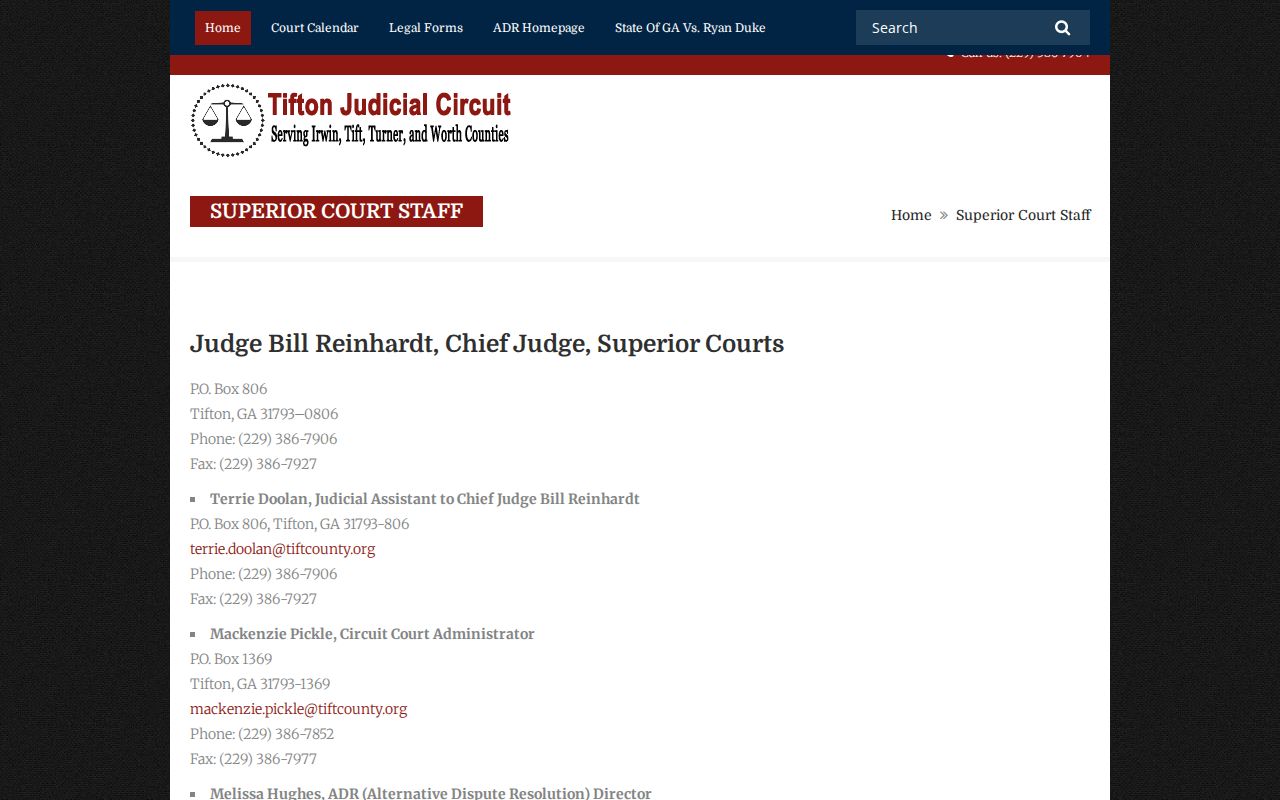 Turner County arrest warrant Superior Court circuit judges