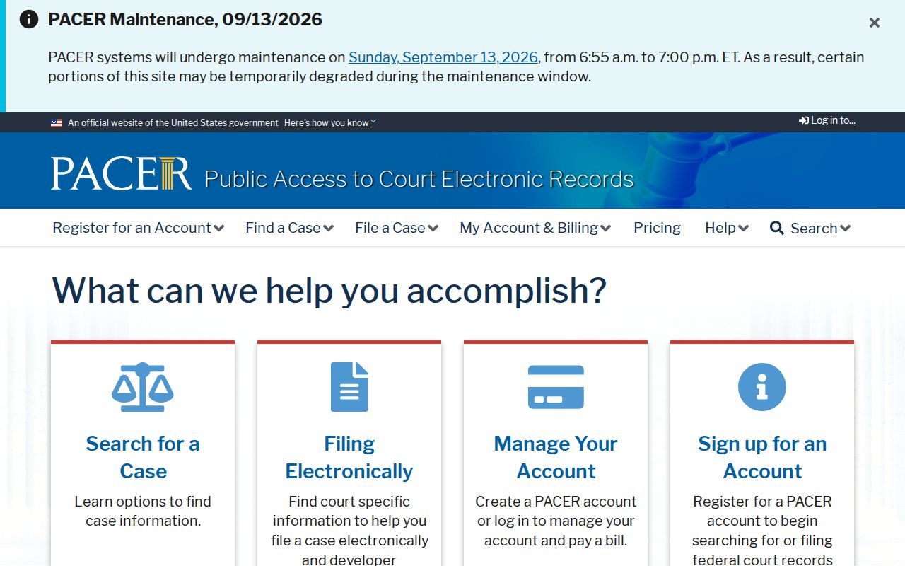 Turner County warrant records and separate federal PACER docket route