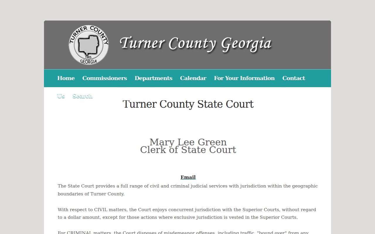 Turner State Court misdemeanor and traffic jurisdiction
